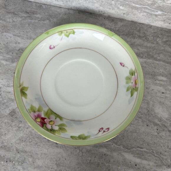 Saucers 4.5" Floral Spray Gold Filigree trim Set of 5 - Picture 5 of 14